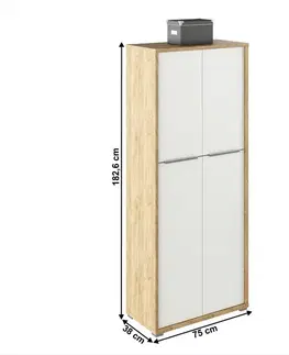 KONDELA Rioma Typ 07 policová skriňa dub artisan / biela