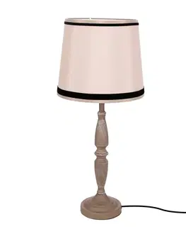 Stolová lampa CARDINALE, výška 58 cm, tmavosivá, tienidlo 1x40 E27, béžová