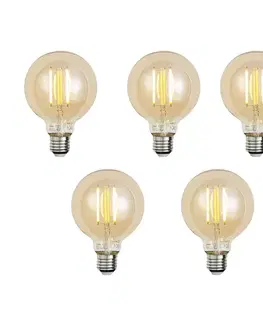 Sada 5 inteligentných stmievateľných LED žiaroviek E27 G95 zlatá 7W 806 lm 1800-6500K