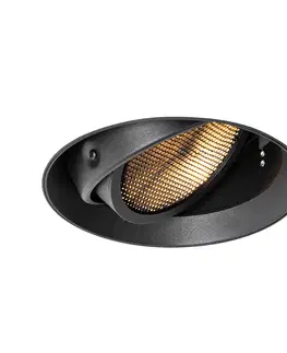 Moderné zapustené bodové svetlo čierne GU10 AR111 okrúhle bez rámu - Oneon Honey