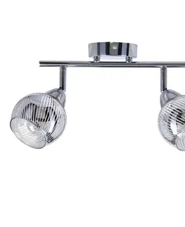 Stropná lampa Virginia s chrómovým pásikom, zrkadlové tienidlo e14