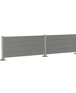 Biohort Zástena na ochranu súkromia BIOHORT - výška 91 cm (šedý kremeň metalíza) 96 × 91 × 4,4 cm