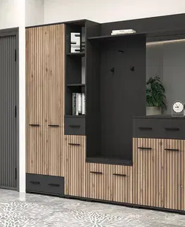 SAMBRE komoda so zásuvkou, dub Artisan/antracit