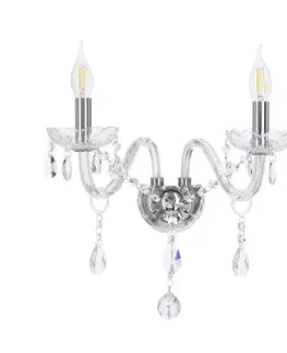 Nástenná lampa Cristallo 2x40W E14 priehľadná