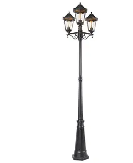Vonkajšia lampa čierna 220 cm 3-svetlo IP44 - Havana