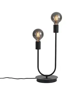 Stolná lampa Art Deco čierna 2-svetlá - Tuning