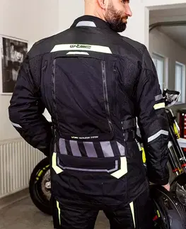 W-TEC Aircross bunda čierna-fluo žltá - 3XL