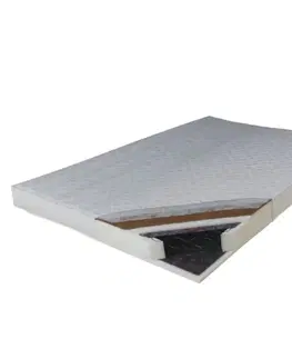KONDELA Kokos Medium obojstranný pružinový matrac 180x200 cm pružiny / plsť / PUR / latex-kokos doska / látka