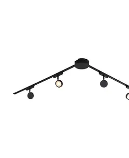 Moderný koľajnicový systém s 4 čiernymi bodovými svetlami 1-fázový - Magnetic Lance