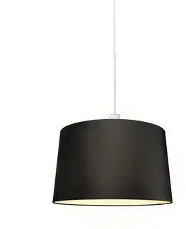 Moderné závesné svietidlo biele s tienidlom 45 cm čierne - Combi 1