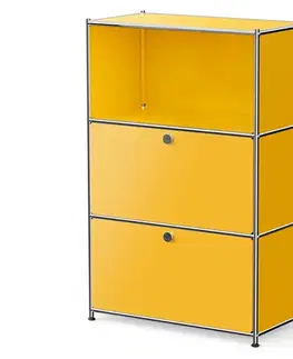 Komoda Kovová komoda »CN3« s výklopnými priečinkami, žltá
