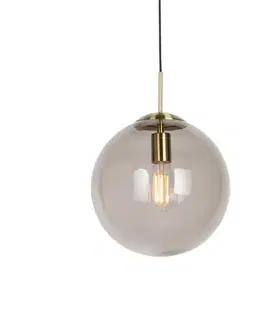 Inteligentné závesné svietidlo mosadzné s dymovým sklom 30 cm vrátane WiFi ST64 - Ball
