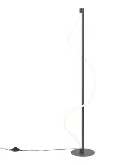 Moderná stojaca lampa čierna vrátane LED 3-stupňové stmievanie - Twirl
