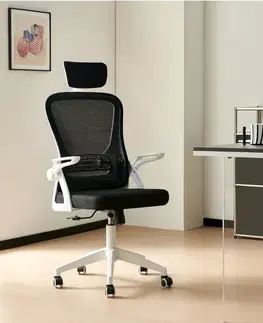 KONDELA Mauris Typ 2 kancelárske kreslo čierna / biela