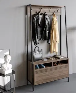 Predsieňová stena Devin - Walnut, Black