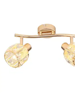 Stropná lampa Dubaj ružové zlato krištáľové tienidlo priehľadné