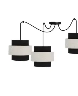 Závesná lampa Benta P čierna 3x40W E27 tienidlo čierna+krémová