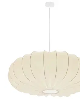 Škandinávska závesná lampa CAFEE' - s krémovým tienidlom v latte 66 cm - moderné stropné osvetlenie do obývačky a jedálne E27
