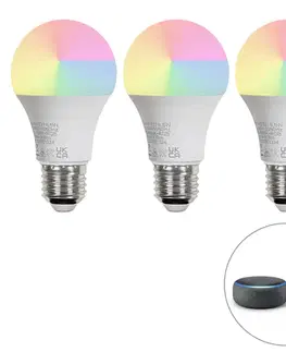 Sada 3 inteligentných LED žiaroviek E27 A60 matná RGBW 8,5W 806lm 2700K