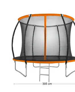 NABBI Jumper PRO trampolína 305 cm čierna / oranžová