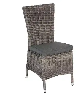 DEOKORK Ratanové kreslo jedálenské BORNEO LUXURY (sivá)