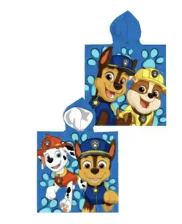 Detské pončo PAW PATROL modrý 55x110cm Setino Tiahome