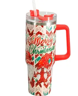 Vianočný termohrnček Merry Christmas 1,2 l, červená