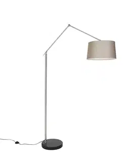 Moderná stojaca lampa oceľ s hnedým tienidlom 45 cm - Editor