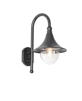 Klasická vonkajšia nástenná lampa čierna IP44 - Daphne