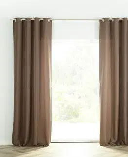 Dekoria Záves BASIC s kolieskami 140x280 cm hnedý 1 ks., 140 cm x 280 cm