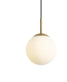 Art Deco závesná lampa zlatá s opálovým sklom IP44 - Flore