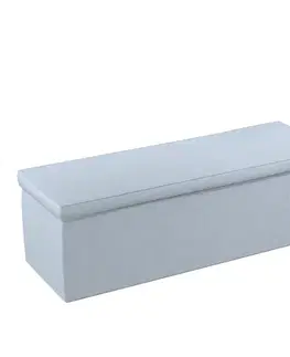 Dekoria Truhlica čalúnená, modrá melanž, 120 x 40 x 40 cm, Amsterdam, 704-46
