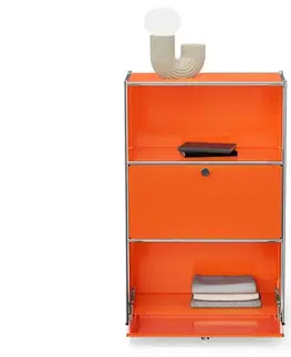 Komoda Kovová komoda »CN3« s výklopnými priečinkami, oranžová