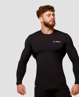 GymBeam Kompresné tričko s dlhým rukávom Mid Black  S