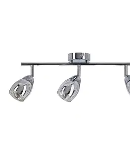 Stropná lampa Virginia s chrómovým pásikom, zrkadlové tienidlo e14