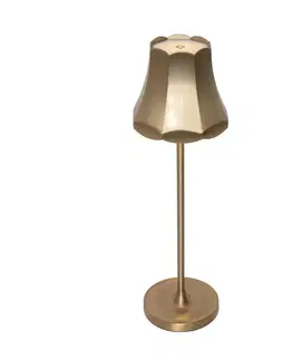 Retro stolná lampa zlatá nabíjateľná IP44 - Granny