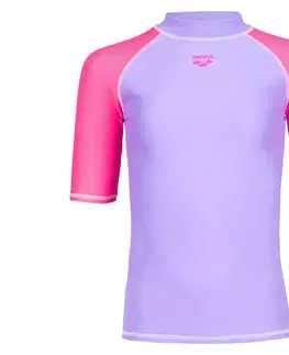 Detské UV plavecké tričko s krátkym rukávom arena »Rash Graphic«, svetlofialové
