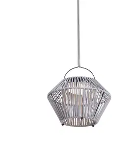 Bohemian stolná lampa sivá vrátane LED 3-stupňové stmievanie IP54 solárne nabíjanie - Duco