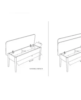Lavica Vina Bench Walnut, Stone