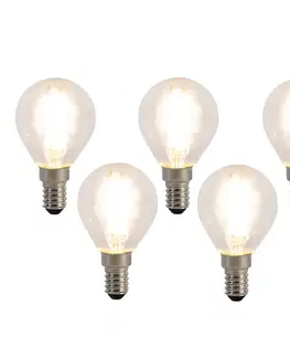Sada 5 LED žiaroviek E14 Filament P45 4W 470 lm 2700K