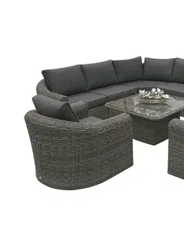 DEOKORK Ratanová modulová zostava BORNEO LUXURY pre 8 osôb (sivá)