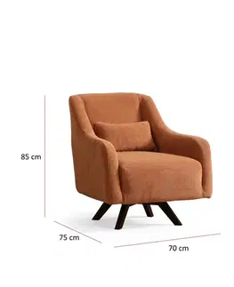 Kreslo ušiak Hera - Orange, Black