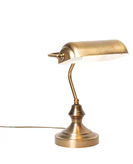 Klasická stolná lampa/notárska lampa bronzová - Banker