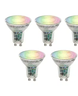 Sada 5 inteligentných žiaroviek GU10 50 LED číra RGBW 4,5 W 350 lm 2700-6000 K