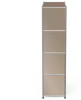 Vysoký kovový regál »CN3« so 4 priehradkami, hnedosivý
