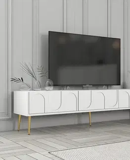 TV stolík Lyon 43 - White, Gold