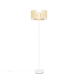 Orientálna stojaca lampa biela s ratanom 40 cm - Akira