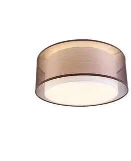 Moderné stropné svietidlo hnedé s bielou 50 cm 3-svetlo - Drum Duo