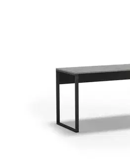 RETRO písací stôl, retro sivá/čierna
