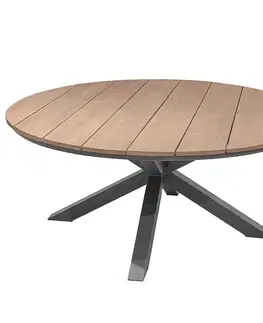 Hliníkový jedálenský stôl COLUMBIA ø 160 cm (antracit)